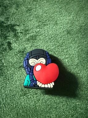 Fortnite themed Cute Character shoe charm with Red Heart